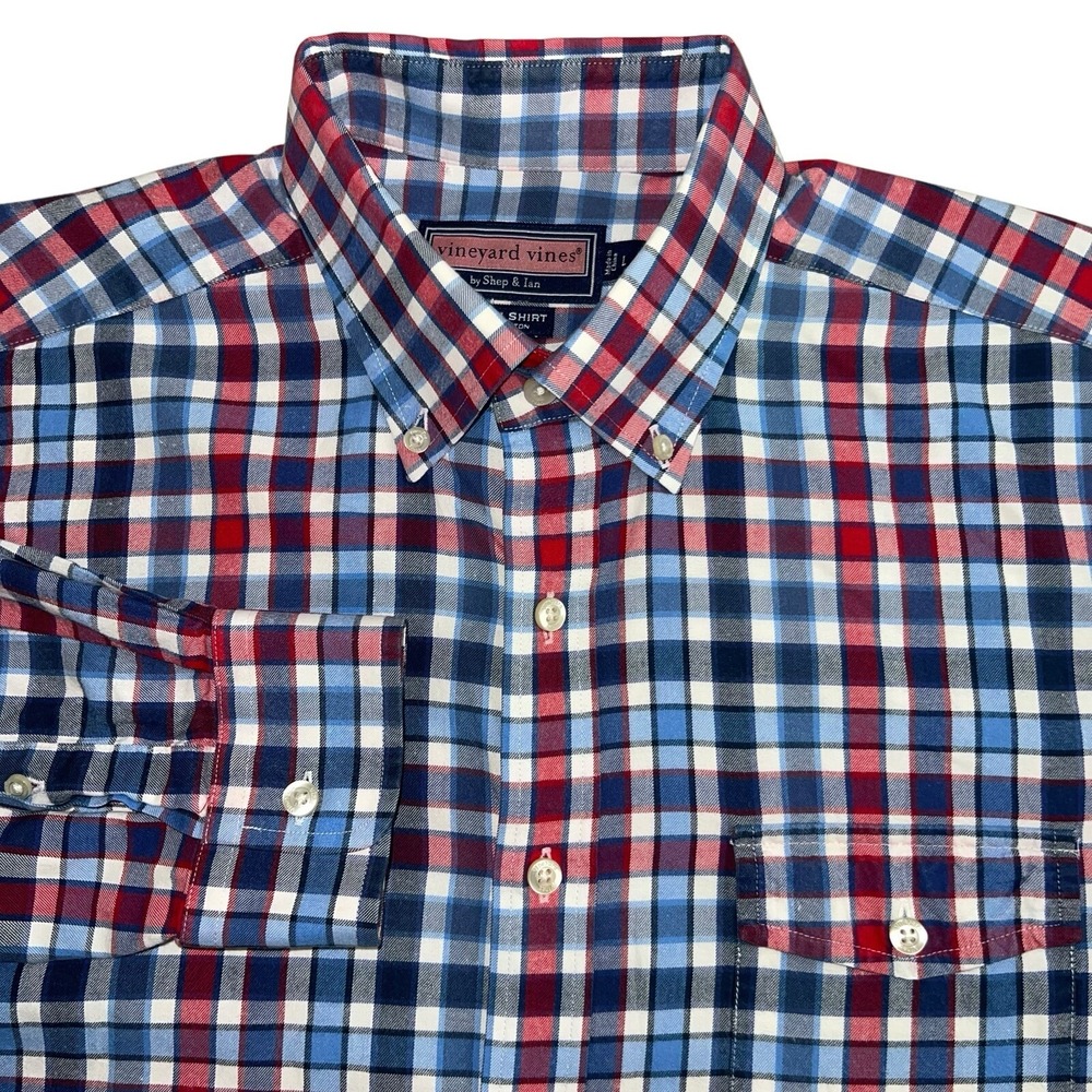 Vineyard Vines Mens Large Multicolor Plaid Long Sleeve Button Down Crosby Shirt